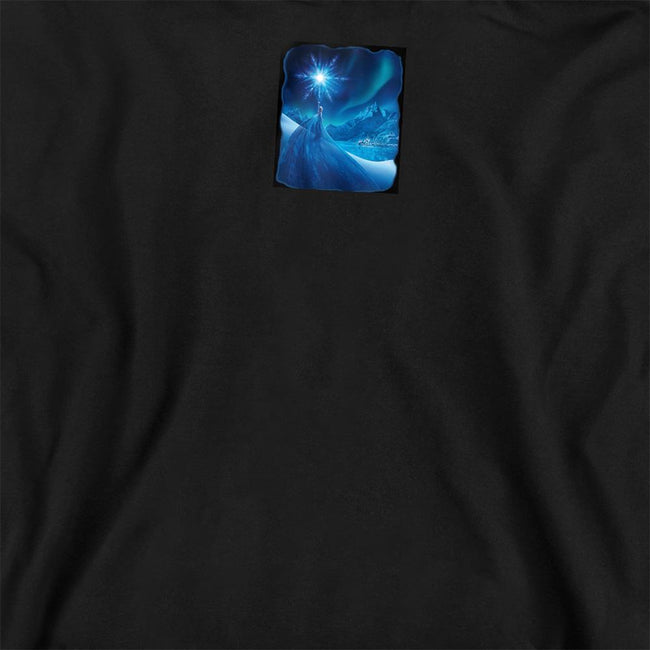 Black - Back - Frozen Childrens-Kids Magical Light Elsa Pullover Hoodie