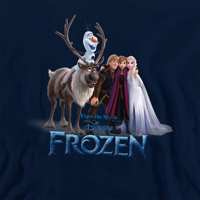 Navy - Back - Frozen Childrens-Kids Group Photo Pullover Hoodie