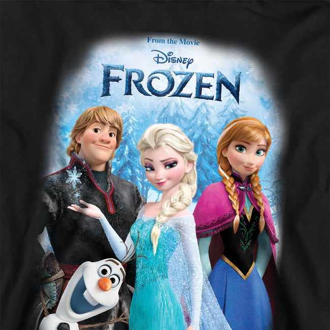 Black - Back - Frozen Childrens-Kids Poster Pullover Hoodie