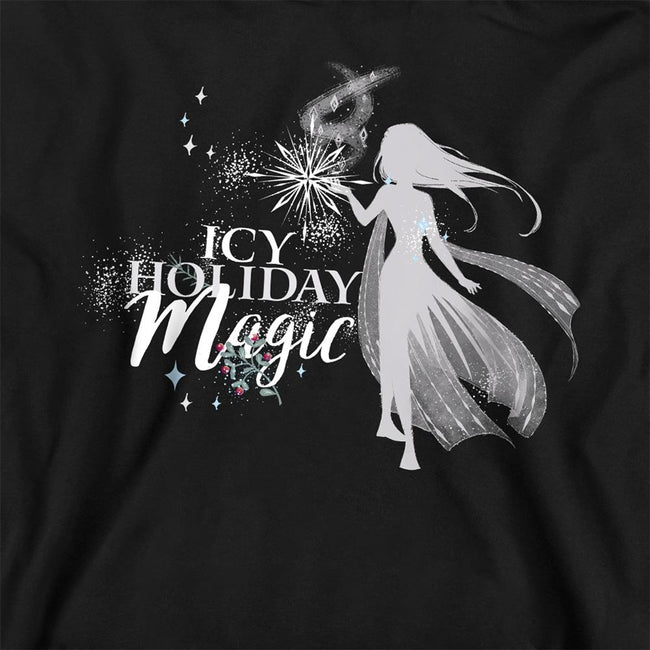 Athletic Heather - Back - Frozen Childrens-Kids Icy Holiday Magic Elsa Heather Christmas Pullover Hoodie