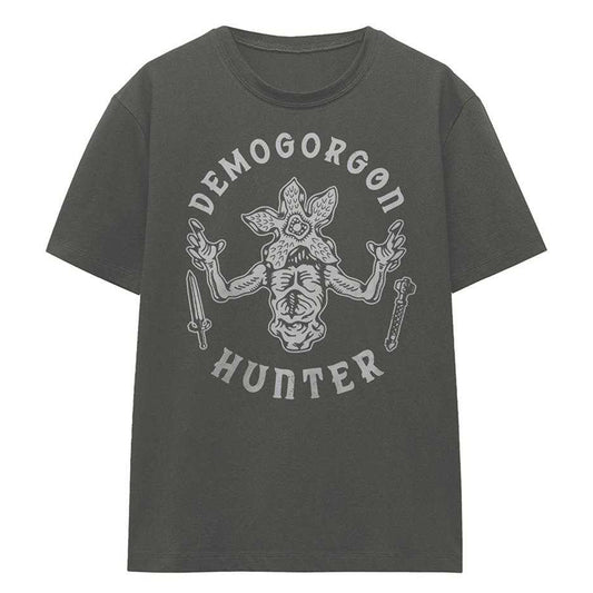 Charcoal - Front - Stranger Things Womens-Ladies Demogorgon Hunter T-Shirt