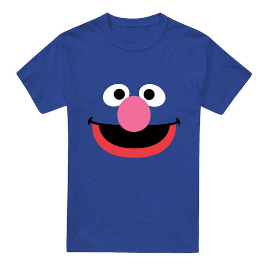 Royal Blue - Front - Sesame Street Unisex Adult Grover Face T-Shirt