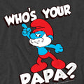 Charcoal - Side - The Smurfs Unisex Adult Who´S Your Papa Smurf T-Shirt
