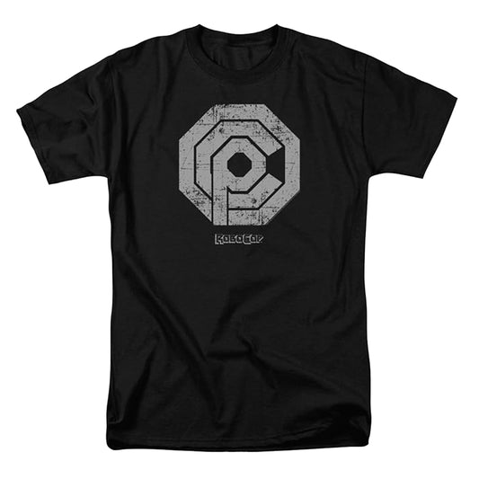 Black - Front - Robocop Unisex Adult Ocp Distressed Logo T-Shirt