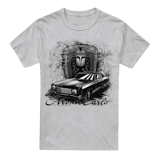 Athletic Heather - Front - Chevrolet Unisex Adult Monte Carlo Drawing T-Shirt