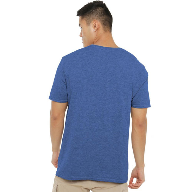 Heather Royal - Side - Asterix Unisex Adult Fight Silhouette Heather T-Shirt