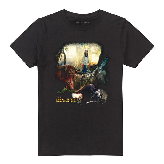 Black - Front - Labyrinth Unisex Adult Sarah & Ludo T-Shirt