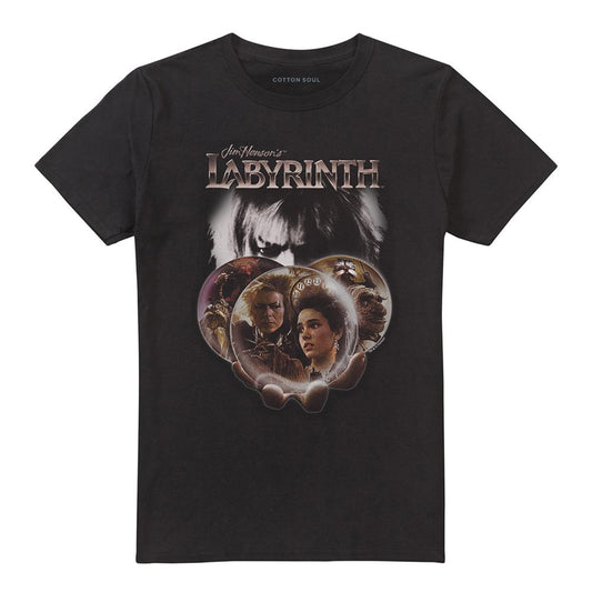 Black - Front - Labyrinth Unisex Adult Globe T-Shirt