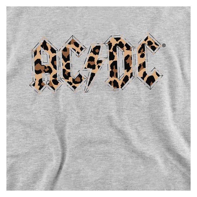 Athletic Heather - Side - AC-DC Childrens-Kids Leopard Print Pull Over Hoodie