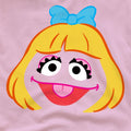 Pink-Pink - Side - Sesame Street Unisex Adult Prairie Dawn Face T-Shirt