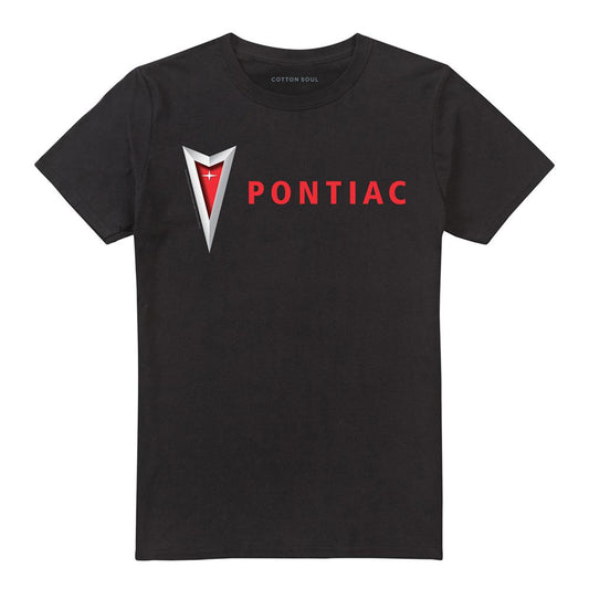 Black - Front - Pontiac Unisex Adult Modern Arrowhead T-Shirt