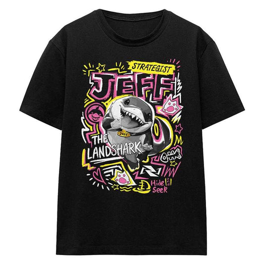 Black - Front - Marvel Rivals Womens-Ladies Jeff the Land Shark Marker T-Shirt