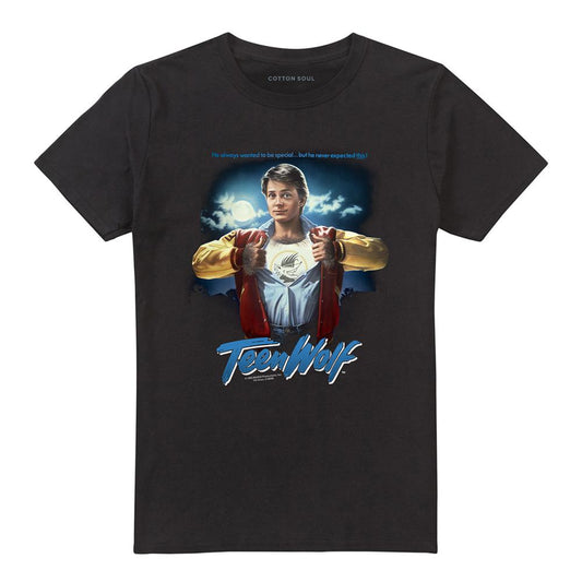 Black - Front - Teen Wolf Unisex Adult Poster T-Shirt