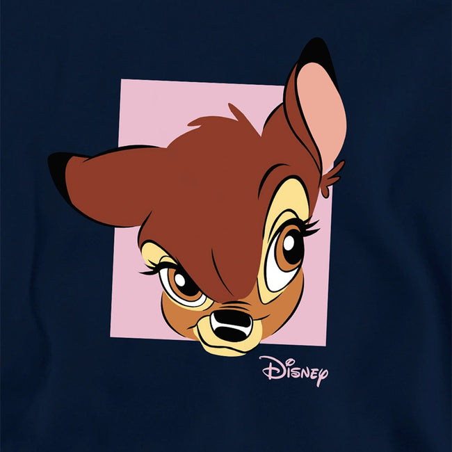 Navy - Side - Bambi Childrens-Kids Face Hoodie
