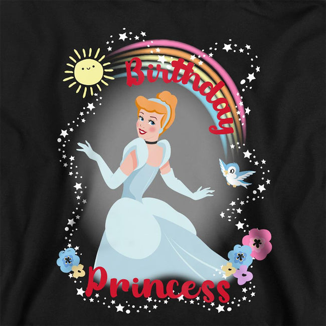 Athletic Heather - Side - Cinderella Childrens-Kids Birthday Princess Heather Hoodie