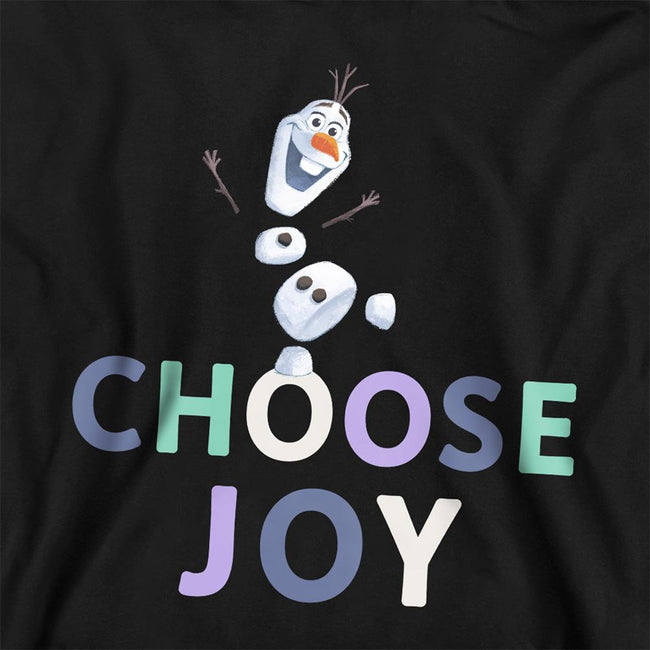 Black - Side - Frozen Childrens-Kids Choose Joy Olaf Pullover Hoodie