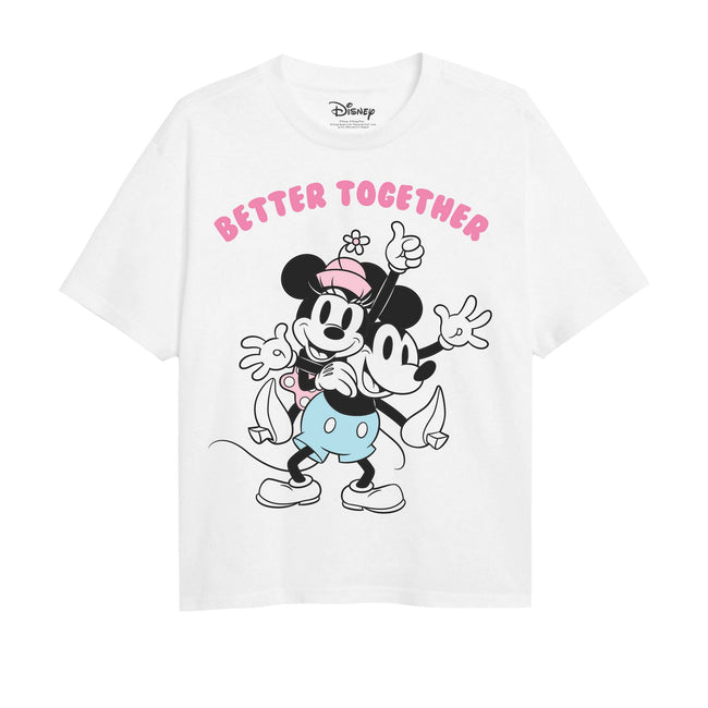 White - Front - Disney Girls Better Together Mickey & Minnie Mouse T-Shirt