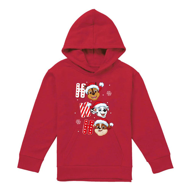 Red - Front - Paw Patrol Childrens-Kids Santa Hat Pullover Hoodie