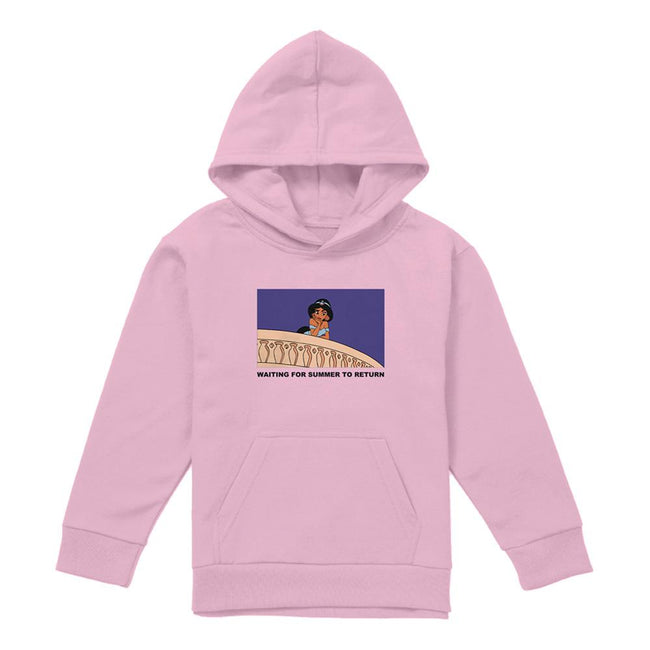 Light Pink - Front - Aladdin Childrens-Kids Waiting For Summer To Return Hoodie