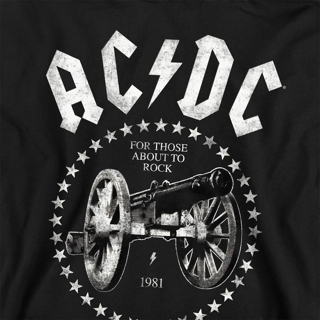 Black - Pack Shot - AC-DC Childrens-Kids About To Rock Cannon Hoodie