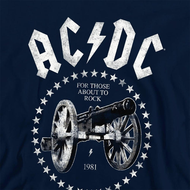 Navy - Pack Shot - AC-DC Childrens-Kids About To Rock Cannon Hoodie