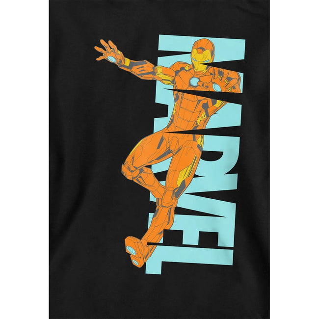 Black - Side - Marvel Childrens-Kids Emerge Iron Man Hoodie