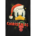 Black - Side - Donald Duck Childrens-Kids Merry Christmas Hoodie