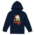 Navy - Front - Donald Duck Childrens-Kids Merry Christmas Hoodie