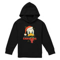 Black - Front - Donald Duck Childrens-Kids Merry Christmas Hoodie
