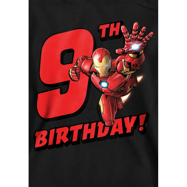 Black - Side - Marvel Childrens-Kids Iron Man 9th Birthday Hoodie