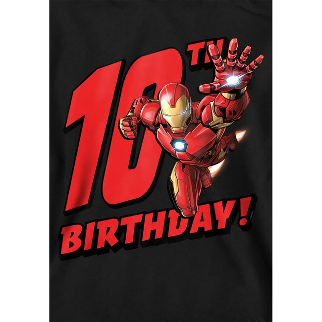 Black - Side - Marvel Childrens-Kids Iron Man 10th Birthday Hoodie
