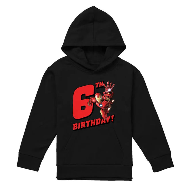 Black - Front - Marvel Childrens-Kids Iron Man 6th Birthday Hoodie