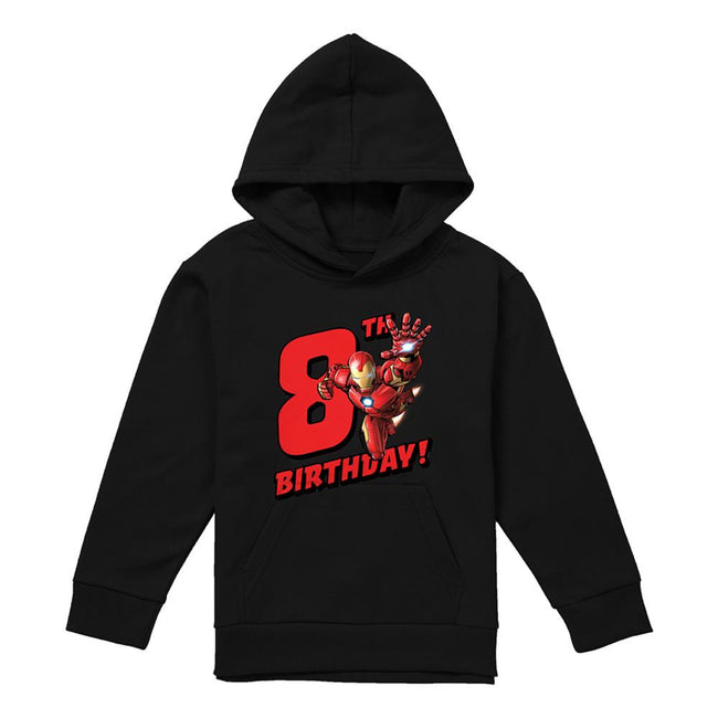 Black - Front - Marvel Childrens-Kids Iron Man 8th Birthday Hoodie