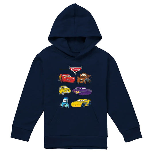 Navy - Front - Cars Childrens-Kids Characters Hoodie
