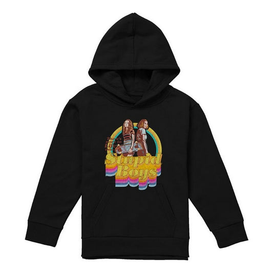 Black - Front - Stranger Things Childrens-Kids Stupid Boys Pullover Hoodie