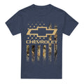 Navy - Front - Chevrolet Unisex Adult Camo Flag Heather T-Shirt