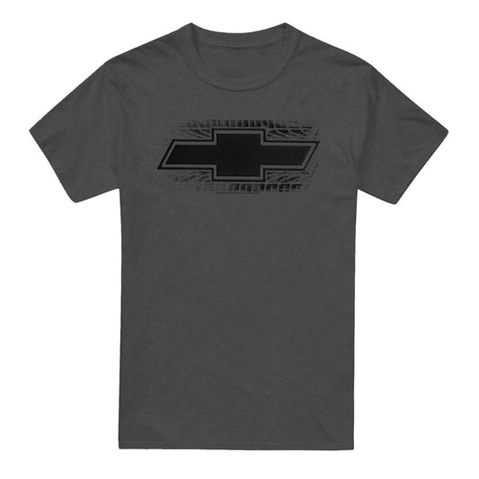 Charcoal Heather - Front - Chevrolet Unisex Adult Bowtie Burnout Heather T-Shirt