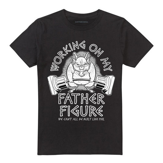 Black - Front - Disney Unisex Adult Hercules Phil Working On My Father T-Shirt