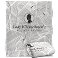 White-Black - Back - Bridgerton Silky Newsprint Lady Whistledown Supersoft Blanket