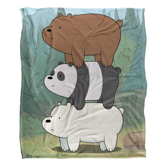 Multicoloured - Front - We Bare Bears Silky Stack Supersoft Blanket