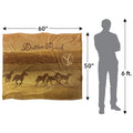 Multicoloured - Pack Shot - Yellowstone Dutton Ranch Silky Horse Rider Supersoft Blanket