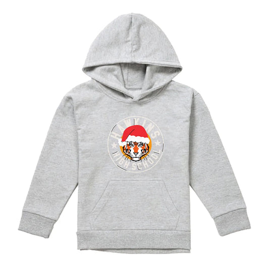 Athletic Heather - Front - Stranger Things Childrens-Kids Hawkins Badge Christmas Hoodie