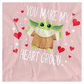 Pink - Side - Star Wars Womens-Ladies You Make My Heart Grogu T-Shirt