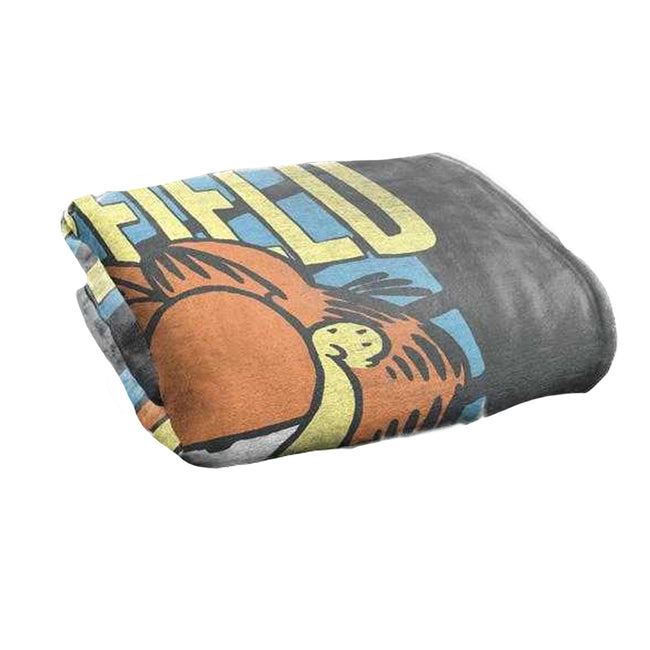 Grey-Yellow - Back - Garfield Rad Silky Supersoft Blanket