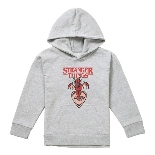 Athletic Heather - Front - Stranger Things Childrens-Kids Hellfire Heart Heather Hoodie