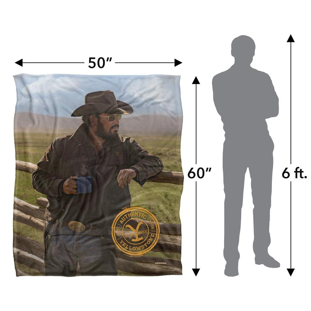 Multicoloured - Close up - Yellowstone Silky Coffee Rip Wheeler Supersoft Blanket