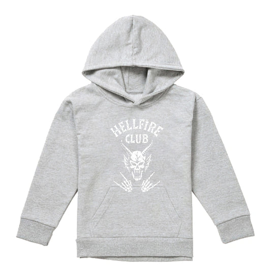 Athletic Heather - Front - Stranger Things Childrens-Kids Hellfire Club Bones Heather Hoodie