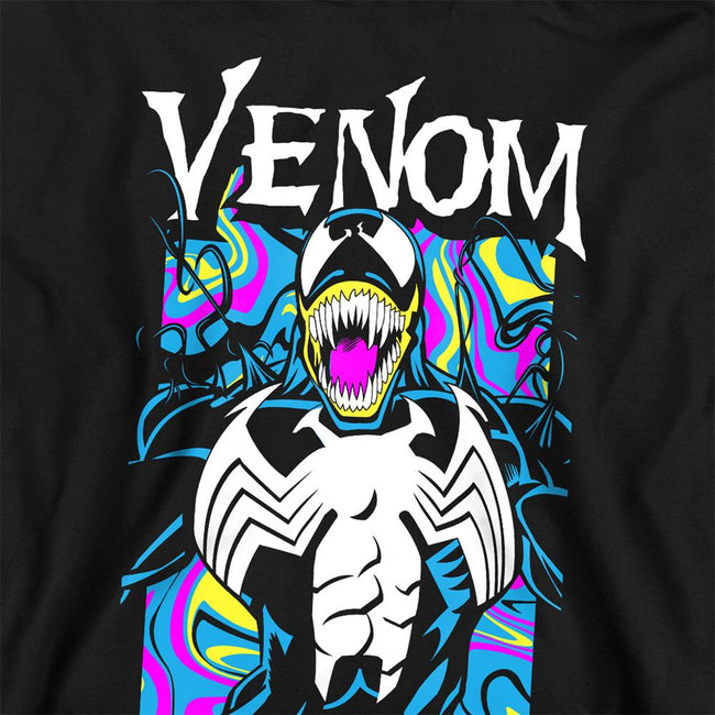 Black - Side - Marvel Childrens-Kids Venom Marbled Pull Over Hoodie