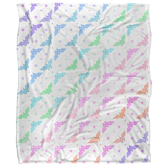 White-Multicoloured - Front - Wonder Woman Silky Gradient Supersoft Blanket