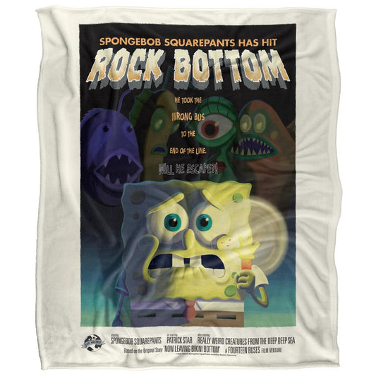 Multicoloured - Front - SpongeBob SquarePants Rock Bottom Silky Supersoft Blanket